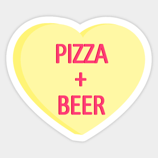 Pizza And Beer - Anti Valentines Day Conversation Heart Sticker